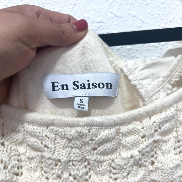 En Saison Collette Cream crochet ruffle Mini Sundress S - Picture 11 of 12